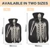 Mnsruu Human Skeleton Sugar Skull Halloween Hot Water Bottle with Velvet Cover, 1L Transparent Hot Water Bag for Hand Pain Relief Hot Cold Therapy Cramps view 4