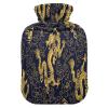 Mnsruu Chinese Dragon Peony Flower Floral Hot Water Bottle with Velvet Cover, 1L Transparent Hot Water Bag for Hand Pain Relief Hot Cold Therapy Cramps view 1