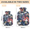 Mnsruu Japanese Blue and Red Dragon Flower Floral Hot Water Bottle with Velvet Cover, 2L Transparent Hot Water Bag for Hand Foot Warmer Pain Relief Hot Cold Therapy Cramps view 4