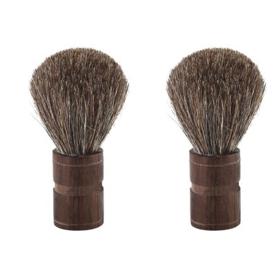 FRCOLOR 2pcs Natural Wooden Handle Bristles Mustache Beards Brush for Men Soft Bristle Beard Care Wet Shaving Brush
