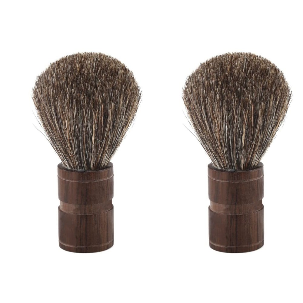FRCOLOR 2pcs Natural Wooden Handle Bristles Mustache Beards Brush for Men Soft Bristle Beard Care Wet Shaving Brush