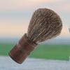 Beaupretty 2pcs Natural Wooden Handle Boar Bristles Beard Mustache Brush for Men Facial Hair Care Shaving Brush view 4