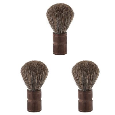 Beaupretty 3pcs Beard Brush Wood Handle for Men Hair Shaving Tool for Mustache Goatee Whiskers Travel