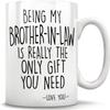 Crunchy Carrots Being My Brother-in-Law is The Only Gift You Need Sarcastic Coffee Mug - White view 1