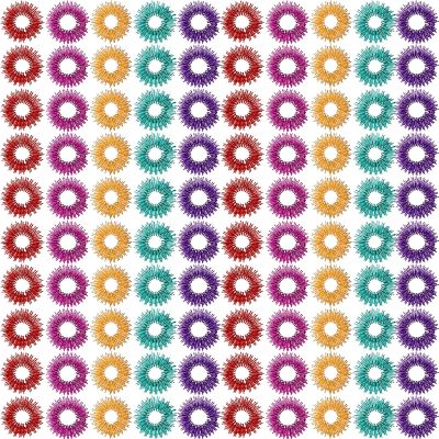 100 Pack Spiky Sensory Finger Rings, Acupressure Spiky Sensory Finger Rings for Adults, Silent Stress Reducer and Massager Fidget Ring for Anxiety for Men, Women(Bright Colors)