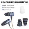 12 pairs of silicone earplugs, three layers of silicone sound insulation earplugs, noise isolation, earphone replacement plugs, suitable for most earphones (3 sizes, S/M/L) view 3
