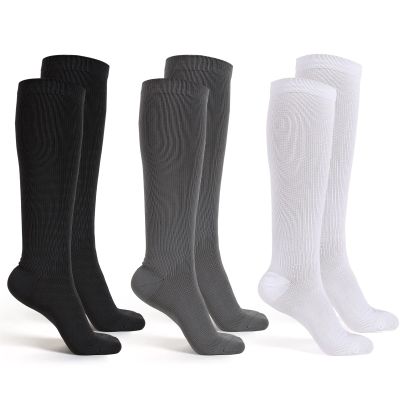 3 Pair Replacement Sock Liner Walking Boot Sock for Compression Cast Boot Walker Brace Women and Men, One Size Fits Most, Black, Gray, White