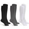 3 Pair Replacement Sock Liner Walking Boot Sock for Compression Cast Boot Walker Brace Women and Men, One Size Fits Most, Black, Gray, White view 1