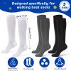 3 Pair Replacement Sock Liner Walking Boot Sock for Compression Cast Boot Walker Brace Women and Men, One Size Fits Most, Black, Gray, White view 2