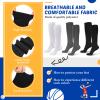 3 Pair Replacement Sock Liner Walking Boot Sock for Compression Cast Boot Walker Brace Women and Men, One Size Fits Most, Black, Gray, White view 3