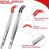 2 Pieces Tweezers Curved Curved Rubber Tip Tweezers Stainless Steel Tweezers for Laboratory Jewellery Making view 2
