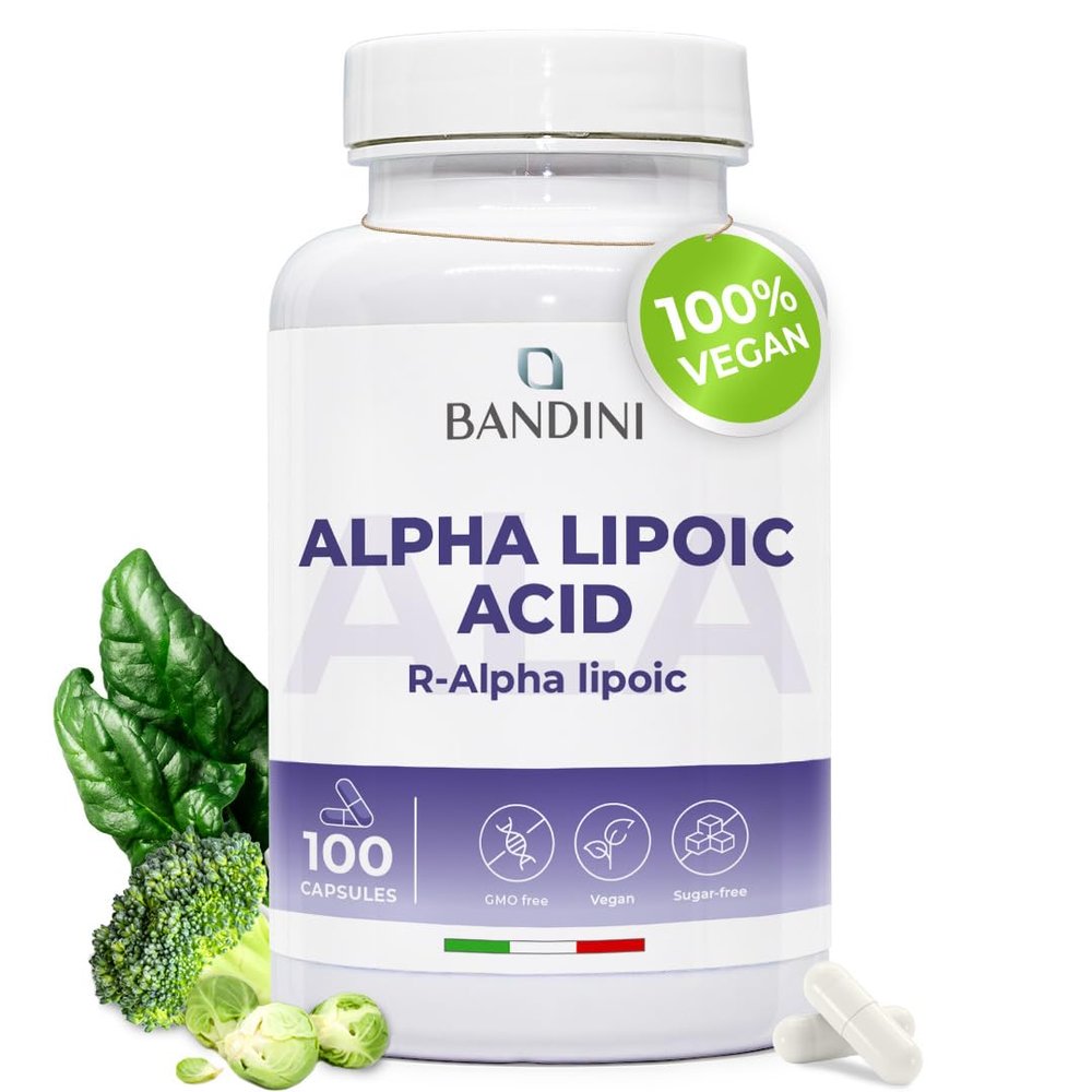 Bandini Alpha Lipoic Acid 200mg Supplement - 100 High Strength ALA Vegan Capsules | Alpha-Lipoic Acid Protects from Oxidative Stress, Powerful Antioxidant - Maximum Absorption, No Binders or Fillers