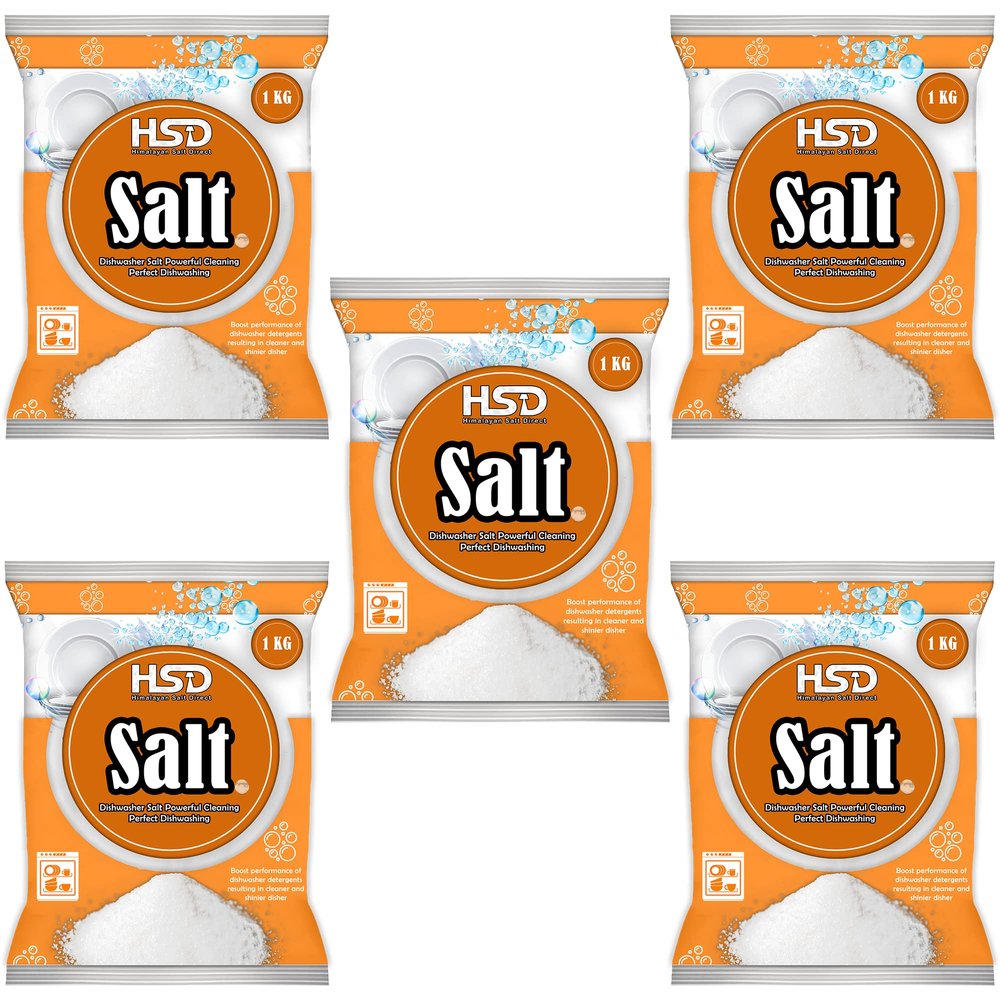 1kg Dishwasher Salt, Powerful Cleaning Dishwasher Salt, softener salt, Best For Laundry Kitchen Dish Washing, Compatible to All Water Softner Machines, Premium Food Grade 100% Genuine British Salt (5)