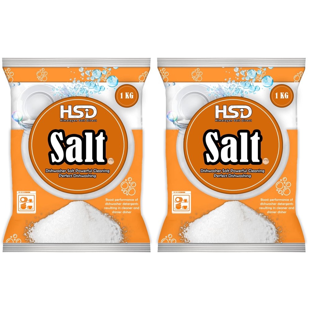 1kg Dishwasher Salt, Powerful Cleaning Dishwasher Salt, softener salt, Best For Laundry Kitchen Dish Washing, Compatible to All Water Softner Machines, Premium Food Grade 100% Genuine British Salt (2)