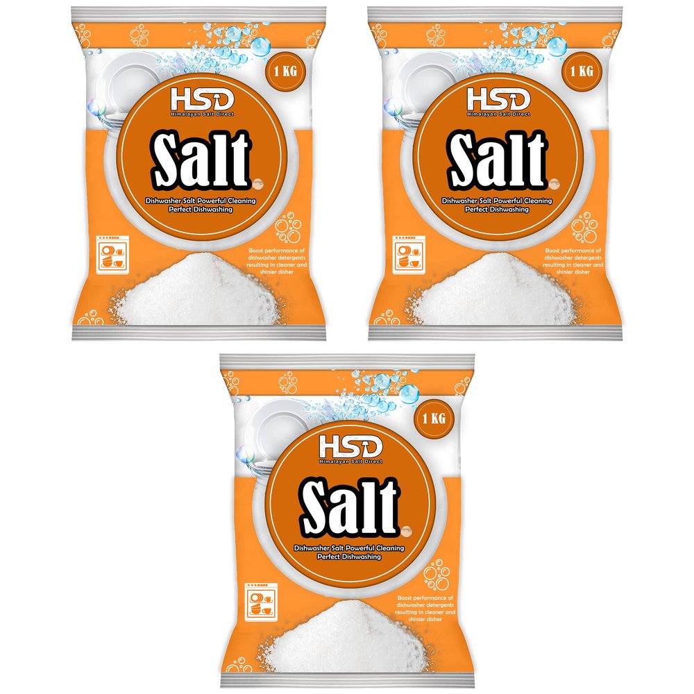 1kg Dishwasher Salt, Powerful Cleaning Dishwasher Salt, softener salt, Best For Laundry Kitchen Dish Washing, Compatible to All Water Softner Machines, Premium Food Grade 100% Genuine British Salt (3)