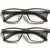 TWINKLE TWINKLE Reading Glasses Men Women Readers Glasses Comfort Spring Hinge Lightweight Eyeglasses for Reading R141 (2 Pairs Matte Grey, +1.00 Magnification) view 1