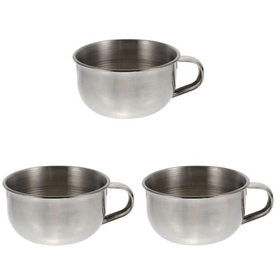 FRCOLOR 3pcs Stainless Steel Men's Shaving Bowl Handle Soap Bubble Bowl for Shaving Man for Mens Preparation