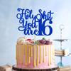 Happy 16th Birthday Cake Topper, Level 16, Sweet 16 Cake Topper, Funny 16th Birthday Decorations for Teens Blue Glitter view 2