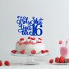 Happy 16th Birthday Cake Topper, Level 16, Sweet 16 Cake Topper, Funny 16th Birthday Decorations for Teens Blue Glitter view 3