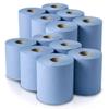 12 Pack Jumbo Workshop Hand Towels Rolls Centrefeed Blue Rolls Blue Recycled Paper Tissue Paper Roll 2 Ply Embossed Tissue Wipe Away Commercial & Kitchen Use view 1