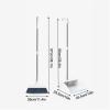 Broom Set Broom and Dustpan Set for Home - Foldable Standing Broom and Dustpan Set Combination with Retractable Broom Cleaning (Two) view 2