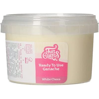 FunCakes Ready to Use Ganache White Chocolate - Rich Chocolate Cake Filling and Topping,Optimal for Covering, Piping and Decorating Cakes and Cupcakes - 260g