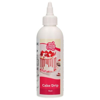 FunCakes Choco Drip Red: Delicious Flavour, Easy to use, Perfect for drip Cakes, Chocolate drip Flavour. Resealable Pack 180 g.