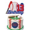 13 Baseball Cake Topper for Boys Girls Red Baseball Birthday Party Decorations Ball Sports Cake Toppers 13th Happy Birthday Baseball Cake Decorations view 2