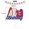 13 Baseball Cake Topper for Boys Girls Red Baseball Birthday Party Decorations Ball Sports Cake Toppers 13th Happy Birthday Baseball Cake Decorations view 4