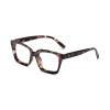 Hubeye Retro Oversized Large Frame Reading Glasses for Women Men Black Square Fashion Oprah Style Blue Light Blocking Computer Reader (Dark Grey Leopard, 2.00) view 1