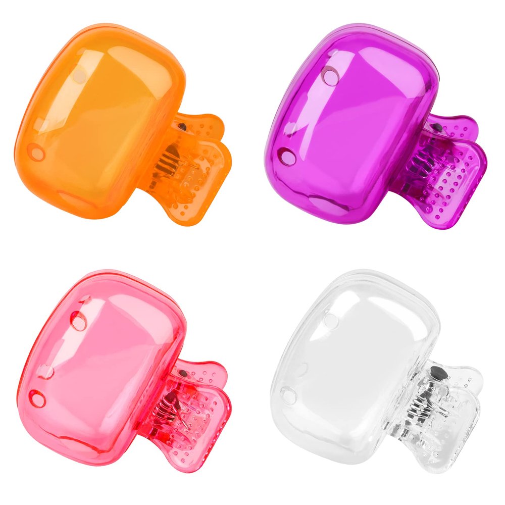 4 Pack Travel Toothbrush Head Covers Toothbrush Protector Cap Brush Pod Case Protective Portable Plastic Clip for Household Travel, School, Camping, Bathroom, Business