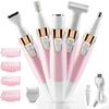 5-in-1 Women's Electric Hair Remover, Razor Eyebrow Shaver, Nose Hair Trimmer, Public Bikini Trimmer, Facial Body Leg Hair Removal, Wet and Dry use Women's Shaver with USB Charging view 1
