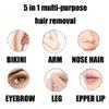 5-in-1 Women's Electric Hair Remover, Razor Eyebrow Shaver, Nose Hair Trimmer, Public Bikini Trimmer, Facial Body Leg Hair Removal, Wet and Dry use Women's Shaver with USB Charging view 3