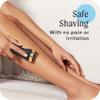 Cosmopolitan Electronic Lady Shaver, Cordless Electric Razor for Women, Hair Removal, Removes Short Hair, Dual-Blades, Trim Bikini Line, Leg Hair & All Body Areas, Rechargeable Device, Black & Gold view 3