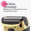 Cosmopolitan Electronic Lady Shaver, Cordless Electric Razor for Women, Hair Removal, Removes Short Hair, Dual-Blades, Trim Bikini Line, Leg Hair & All Body Areas, Rechargeable Device, Black & Gold view 4