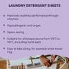 Cosmeau Travel Wash Laundry Sheets Spring Fresh- up to 60 Washes (60 Sheets) - Eco Laundry Detergent Sheets - for Whites, Colours & Blacks - Biodegradable - for Machine Wash & Hand Wash view 2