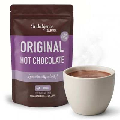Indulgence Collection Original Hot Chocolate 1kg - Premium, Sustainable Cocoa Powder - Quick and Convenient Vegan Choco Drink - Rich and Velvety Drinking Chocolates, Perfect for Any Occasion