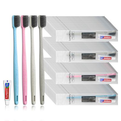 Disposable Toothbrush, Hotel Toothrush, Disposable Toothbrush and Toothpaste, 4 Colors, Individually Packaged, Delicate and Practical, Suitable for Hotel, Home, Travel, Camping (pack-32)