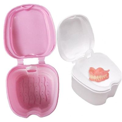 Lipfer Denture Bath Case Orthodontic Dental Retainer Box Plastic False Teeth Bath Box Container Soaking Denture Bath for Storing Soaking Dentures Cleaning Box with Filter