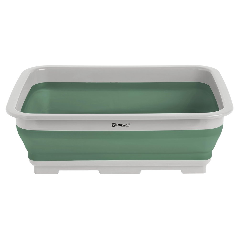 Outwell 10L Collaps Washing Up Bowl | Collapsible Compact Dish Tub for Kitchen, Camping & Caravans | Durable Collapsible Laundry Basin, Space-Saving Design (Shadow Green)
