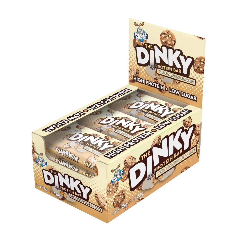 Muscle Moose The Dinky Protein Bar 12 x 35g - White Chocolate Cookie