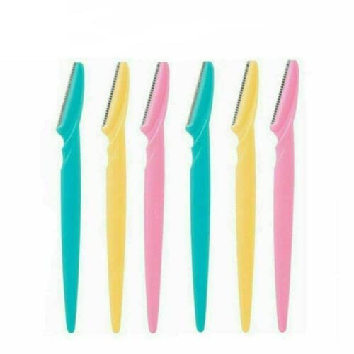 SHOES LANE 12 Pcs Eyebrow Razor Painless Dermaplaning Portable Facial Shaver Trimmer for Women & MenUK