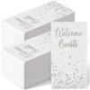 200 Pcs Welcome Guests Napkins Disposable Hand Towels for Bathroom Wedding Napkins Elegant Guests Towels for Powder Room Holiday Anniversary Birthday Party Baby Bridal Shower Decorative Towel (Silver) view 1