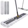 MASTERTOP Heavy Duty Industrial Mop, 90cm Wide Large Commercial Flat Mop with 155cm Telescopic Handle, Dust Sweeper Mops with 3 Reusable Pads, Professional Floor Mops for Warehouse, Office, Hotel view 1