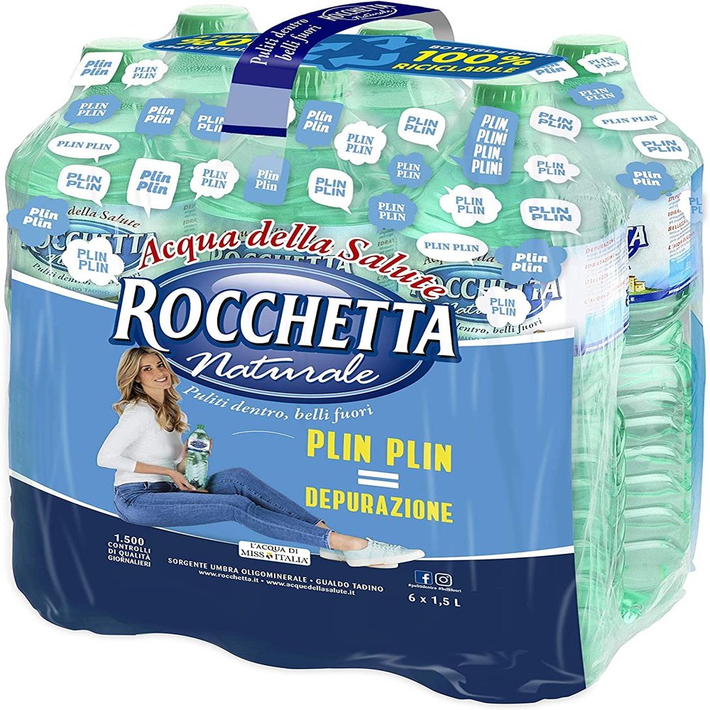12 x Rocchetta Acqua Mineral Natural Mineral Water PET 1.5 Litre Italian Water