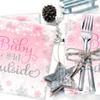 Baby Its Cold Outside Baby Shower Decorations-40Pcs Pink Baby Shower Napkins Winter Wonderland Snowflake Frozen Paper Napkins Baby Its Cold Outside Party Supplies for Girl (Pink) view 2