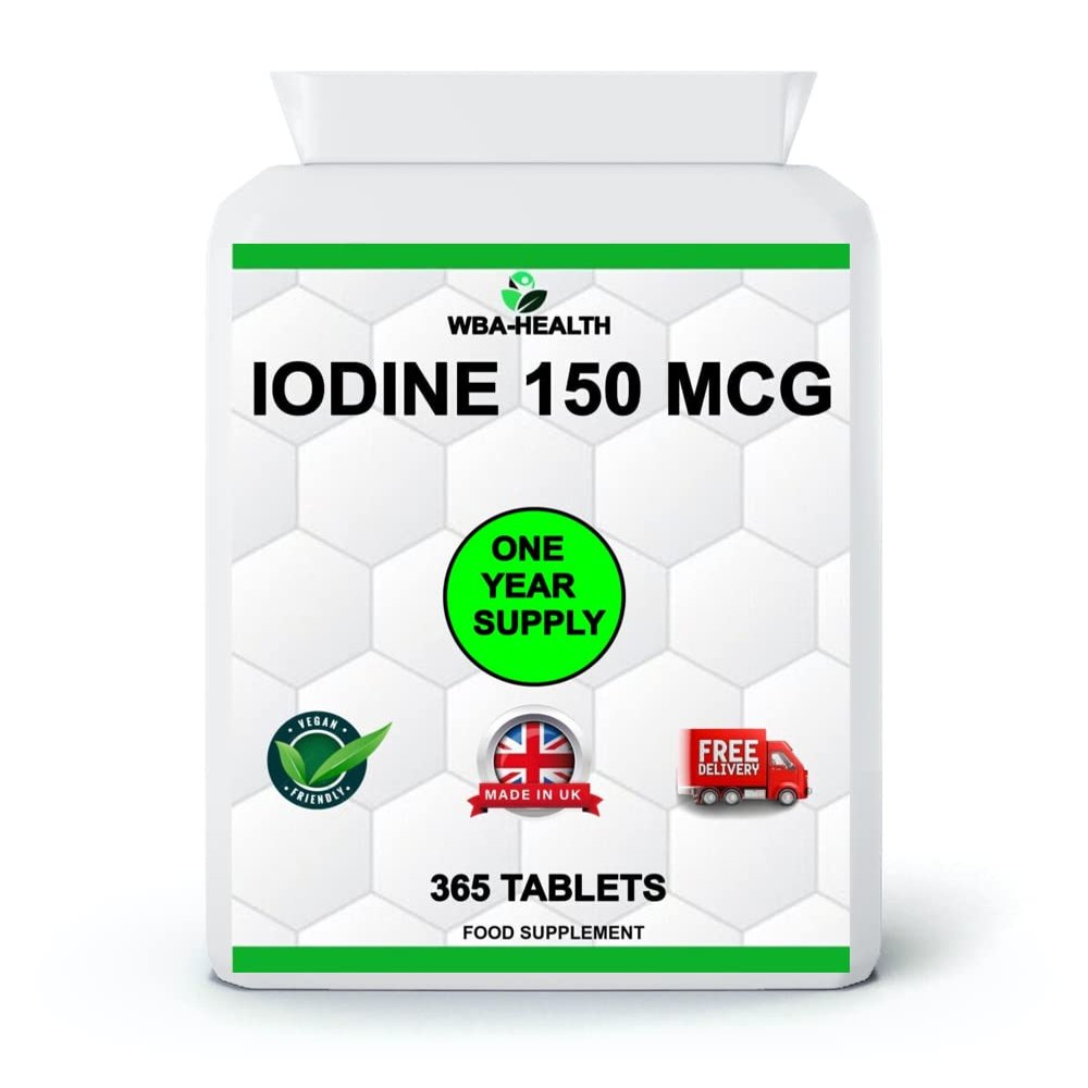 Iodine 150mcg 365 Tablets,Easy to Swallow, Bottle,Letter Box FREINDLY
