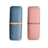 Toothbrush Cup Travel, 2 Pieces Toothbrush Holder Travel Toothbrush Case Travel Set Toothbrush Case Plastic Travel Toothbrush Box for Travel and Bathroom (Pink, Blue) view 1