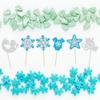 Gyufise 24Pcs Snowflake Oh Baby Cupcake Topper Blue Silver Glitter Winter Oh Baby Snowflake Cupcake Picks Baby Shower Kids Birthday Christmas Party Cake Decorations Supplies view 3