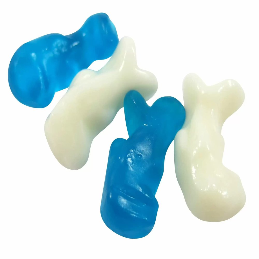 Baby Dolphins Fruit Flavour Blue And White Novelty Jellies (400grams (2x200gram packs))